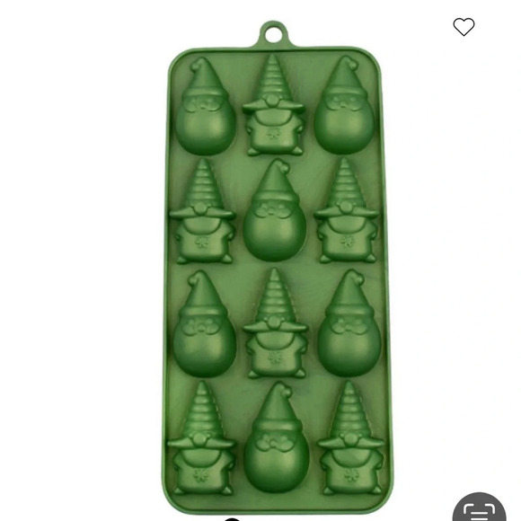 Metallic Gnomes And Santa Candy Mold, Green, NWT - Picture 1 of 6